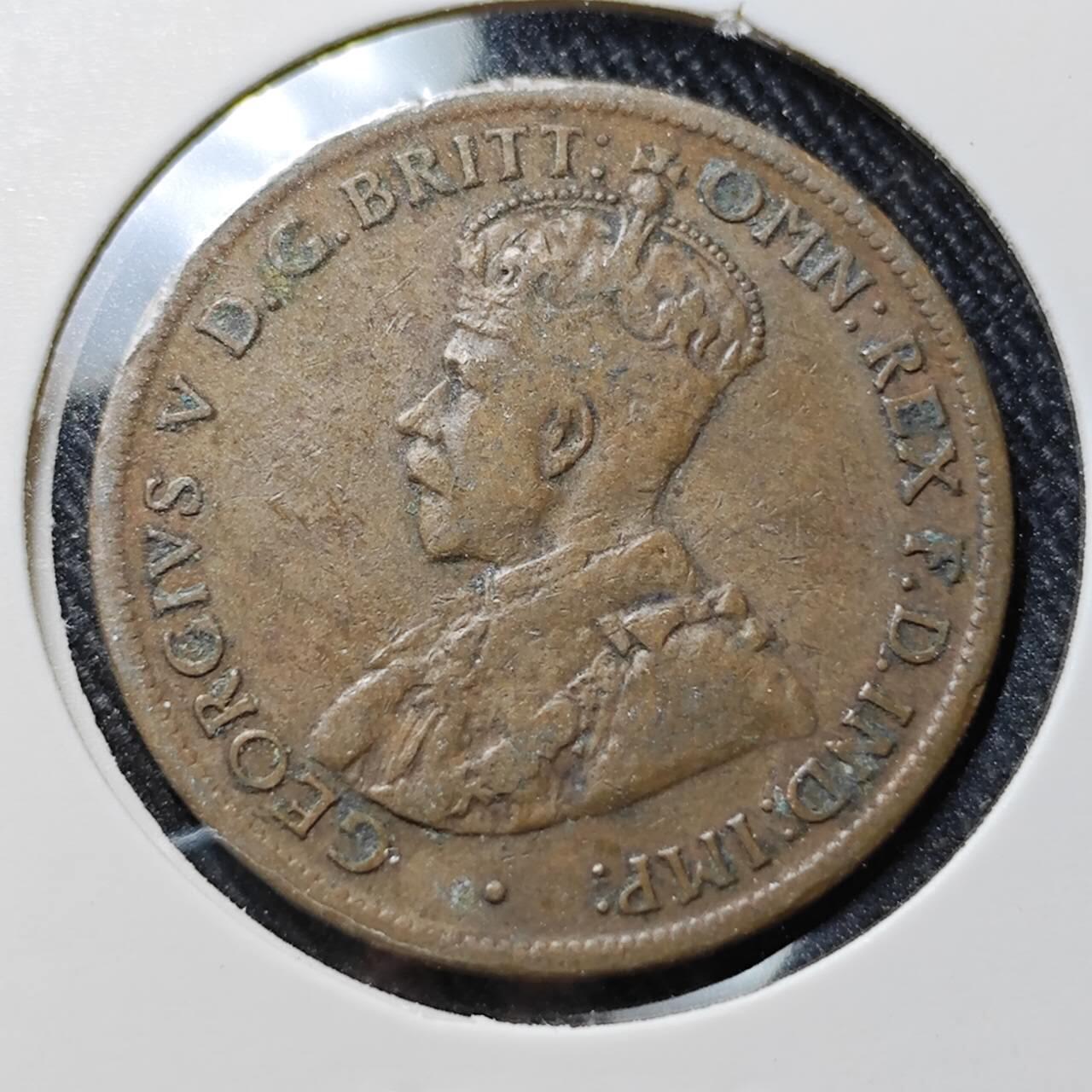 KK钱币收藏小铺  第391期  2月预留时间 周末发货  1921澳大利亚半便士铜币