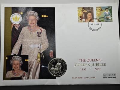 【淘币小摊】限时拍第八百六十二拍  克朗币邮币封场  满百包邮可预留两周  周一统一发货  - 塞拉利昂2002年女王登基金禧1元纪念币邮币封