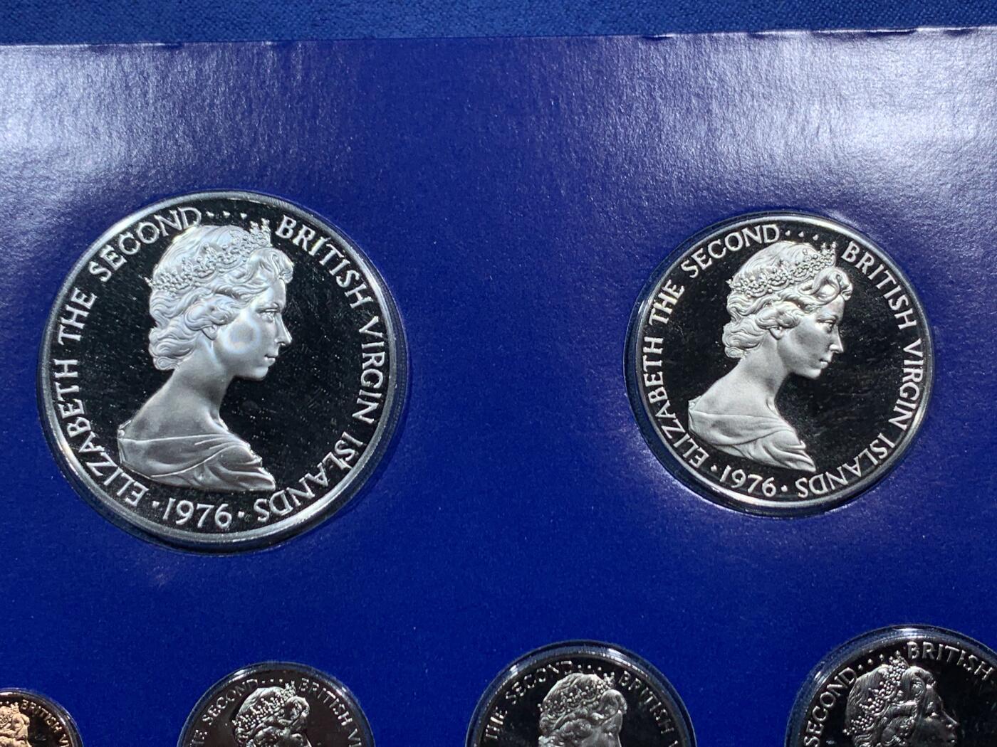 《竞宝斋》第463-465场 周日，周一，周二，3场连拍 （全场包邮）欢迎送拍 原盒证书  英属维尔京群岛 1976年 鸟类 6枚套精制纪念币 其中最大一枚军舰鸟是银币（925银 25.7克）