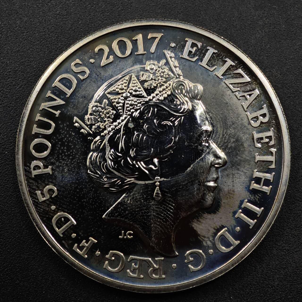 【淘币小摊】限时拍第八百六十二拍  克朗币邮币封场  满百包邮可预留两周  周一统一发货  英国2017年爱丁堡公爵5镑纪念币