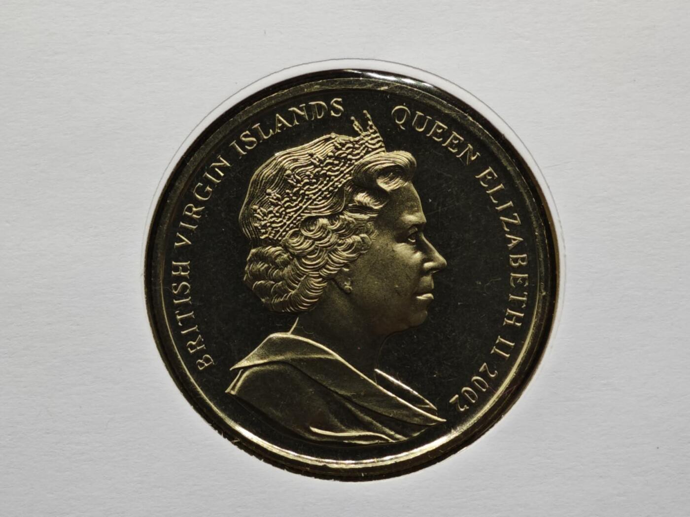 【淘币小摊】限时拍第八百六十二拍  克朗币邮币封场  满百包邮可预留两周  周一统一发货  英属维尔京2002年女王登基金禧1元纪念币邮币封