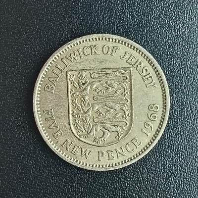 逸泉钱币2026第十二组世界钱币专场春节千件大拍A1614～2574 - 1714 泽西岛5便士