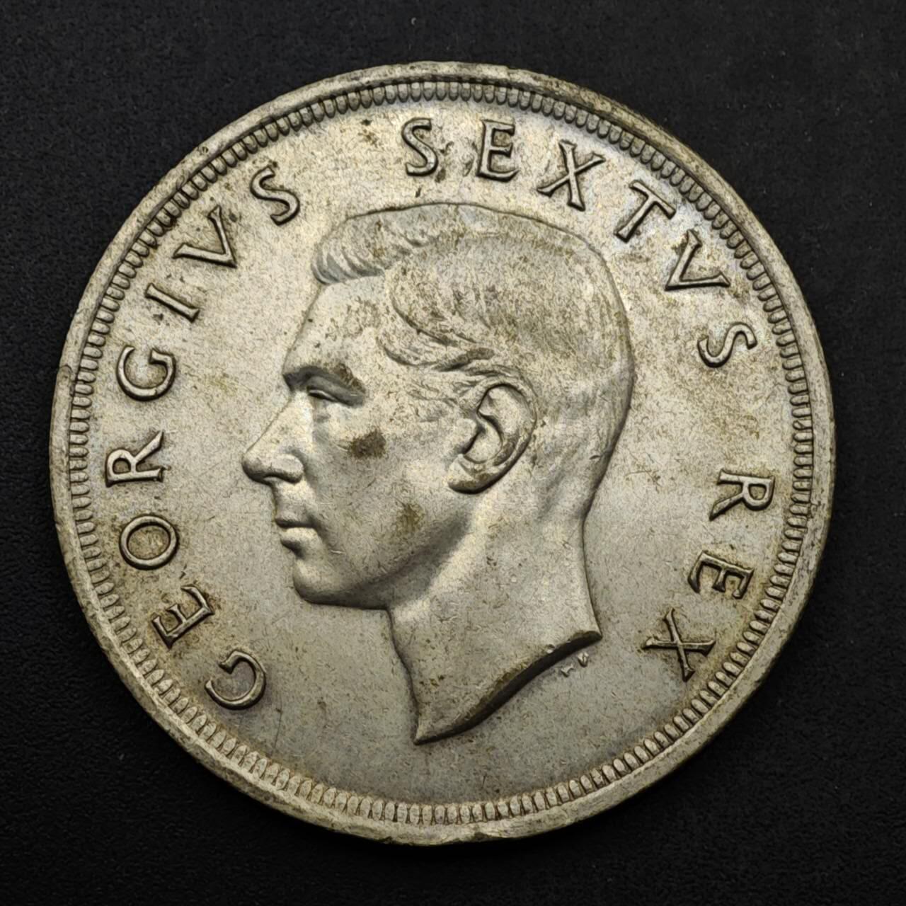 【淘币小摊】实时拍第八百六十一拍   银币套币场   满百包邮可预留二周 每周一统一发货   南非1952年乔治六世开普敦300周年5先令银币