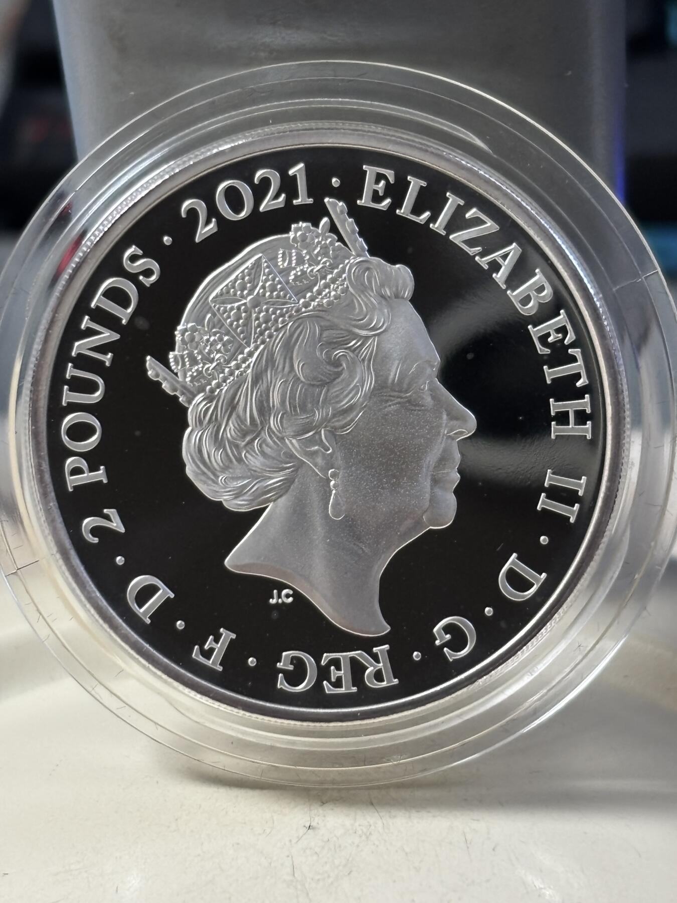 第190期拍卖 英国2021年节日礼物彼得兔1盎司精制纪念银币，1盎司，发行5000枚