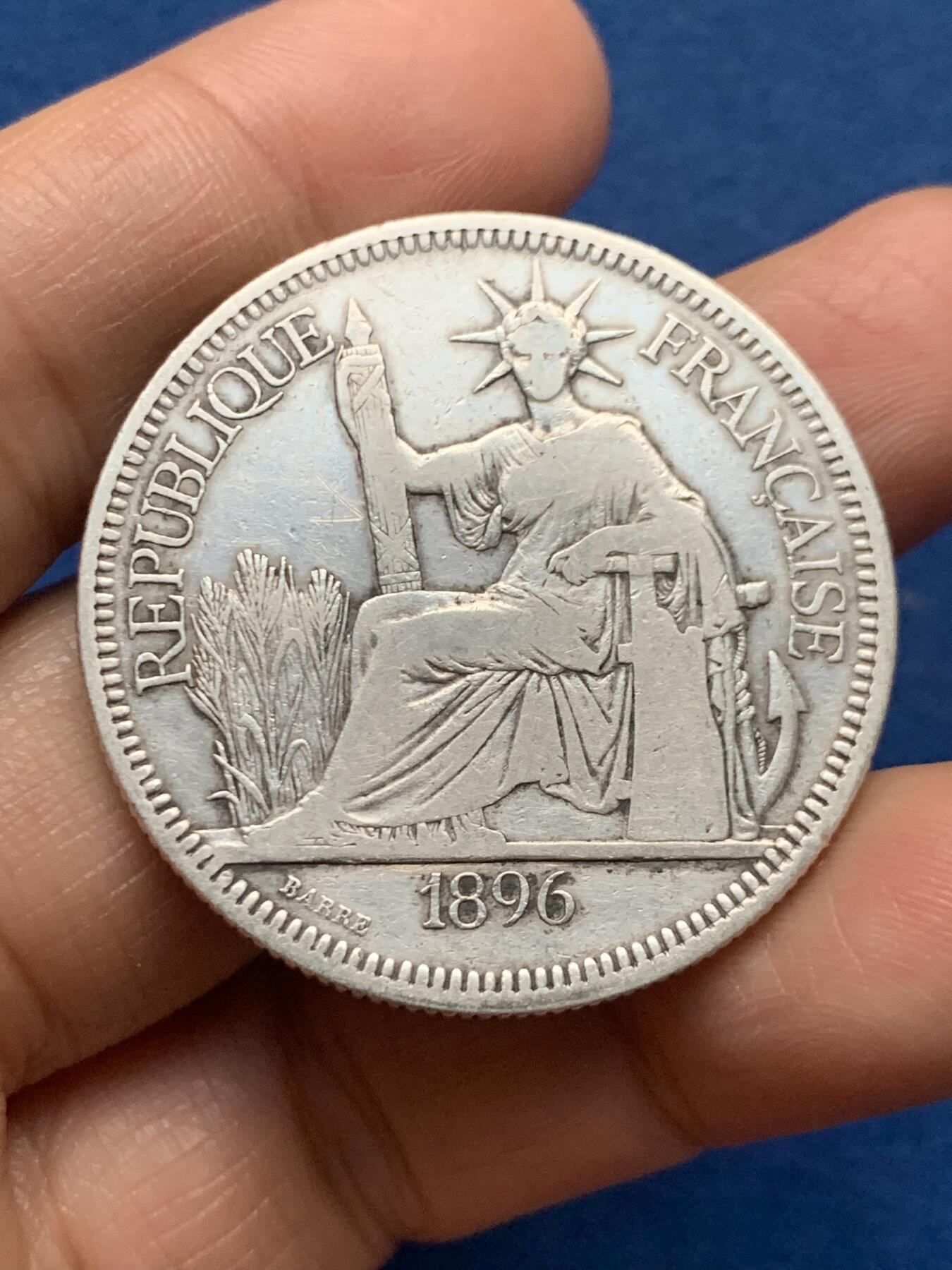 《竞宝斋》第463-465场 周日，周一，周二，3场连拍 （全场包邮）欢迎送拍 法属印支1896年坐洋1皮阿斯特银币