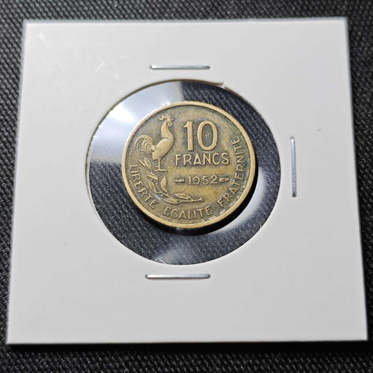 KK钱币收藏小铺  第391期  2月预留时间 周末发货  1952法国10法郎