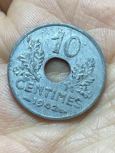 2026年第十七场(总第一百八十六场）外国好品散币场(免佣金) - 法国1942年10生丁(维希傀儡政府时期，Thin flan–薄版)