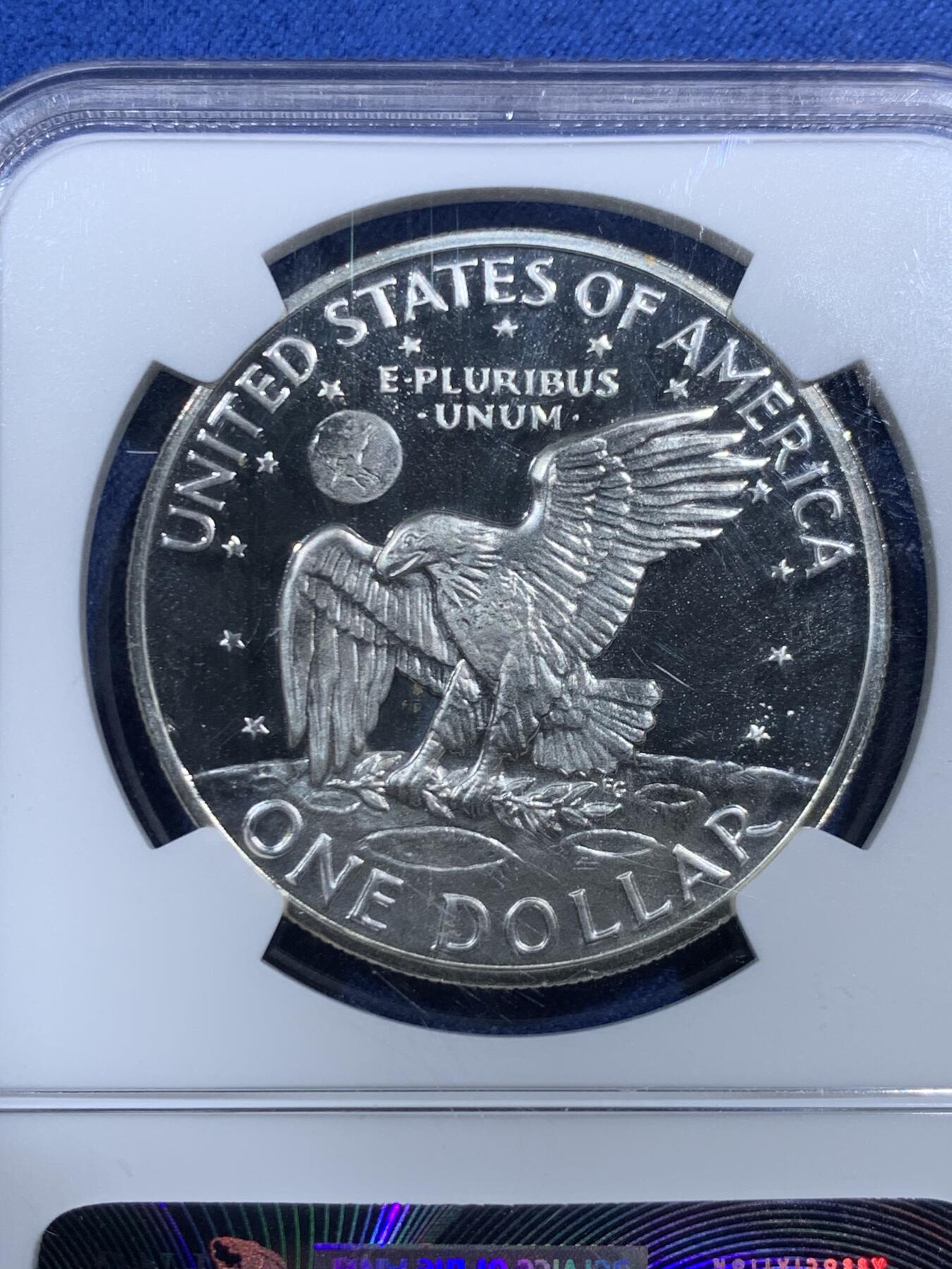 《竞宝斋》第463-465场 周日，周一，周二，3场连拍 （全场包邮）欢迎送拍 NGC GEM PROOF 美国 1972年 艾森豪威尔银币 精制镜面与霜面对比极佳