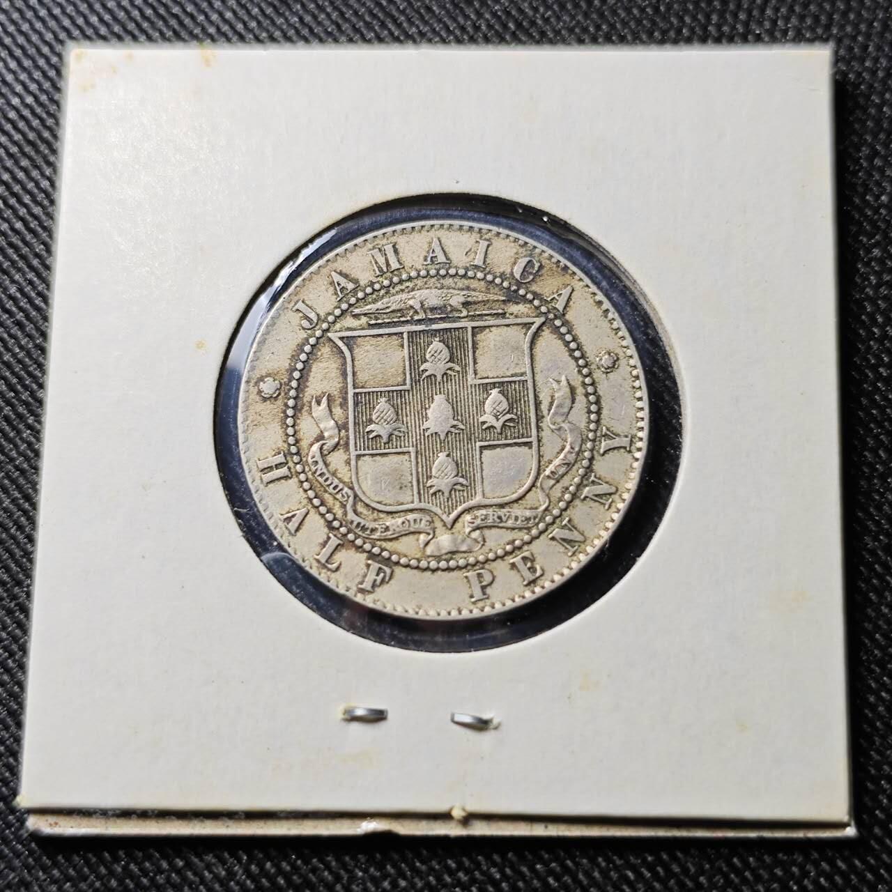 KK钱币收藏小铺  第398期 百期特拍（四拍之二） 2月预留时间 周末发货  1909英属牙买加爱七1/2便士镍币