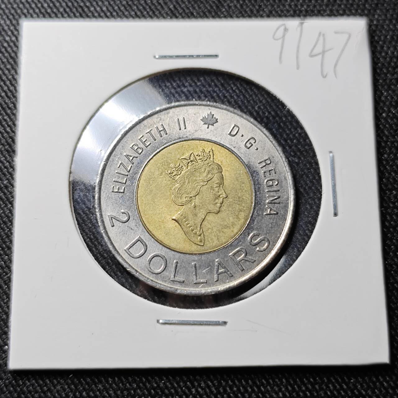 KK钱币收藏小铺  第391期  2月预留时间 周末发货 2000 加拿大2元 千禧年