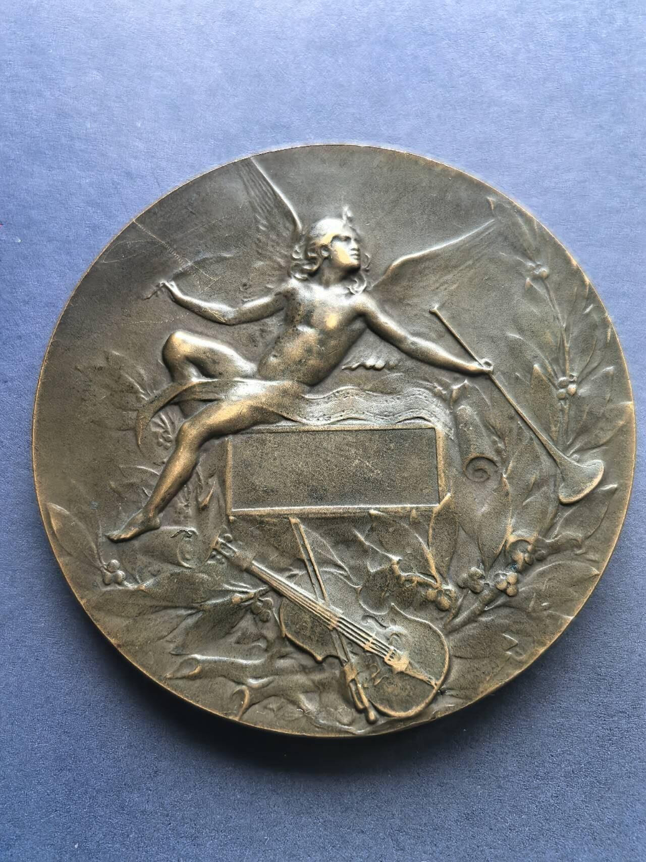 铜章专场 法国铜章，coudray作品，直径68mm俄耳甫斯