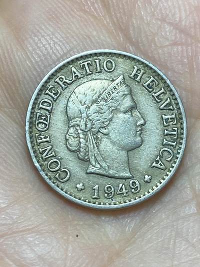 2026年第十七场(总第一百八十六场）外国好品散币场(免佣金) - 瑞士🇨🇭1949年5拉彭(第二版，B标伯尔尼造)