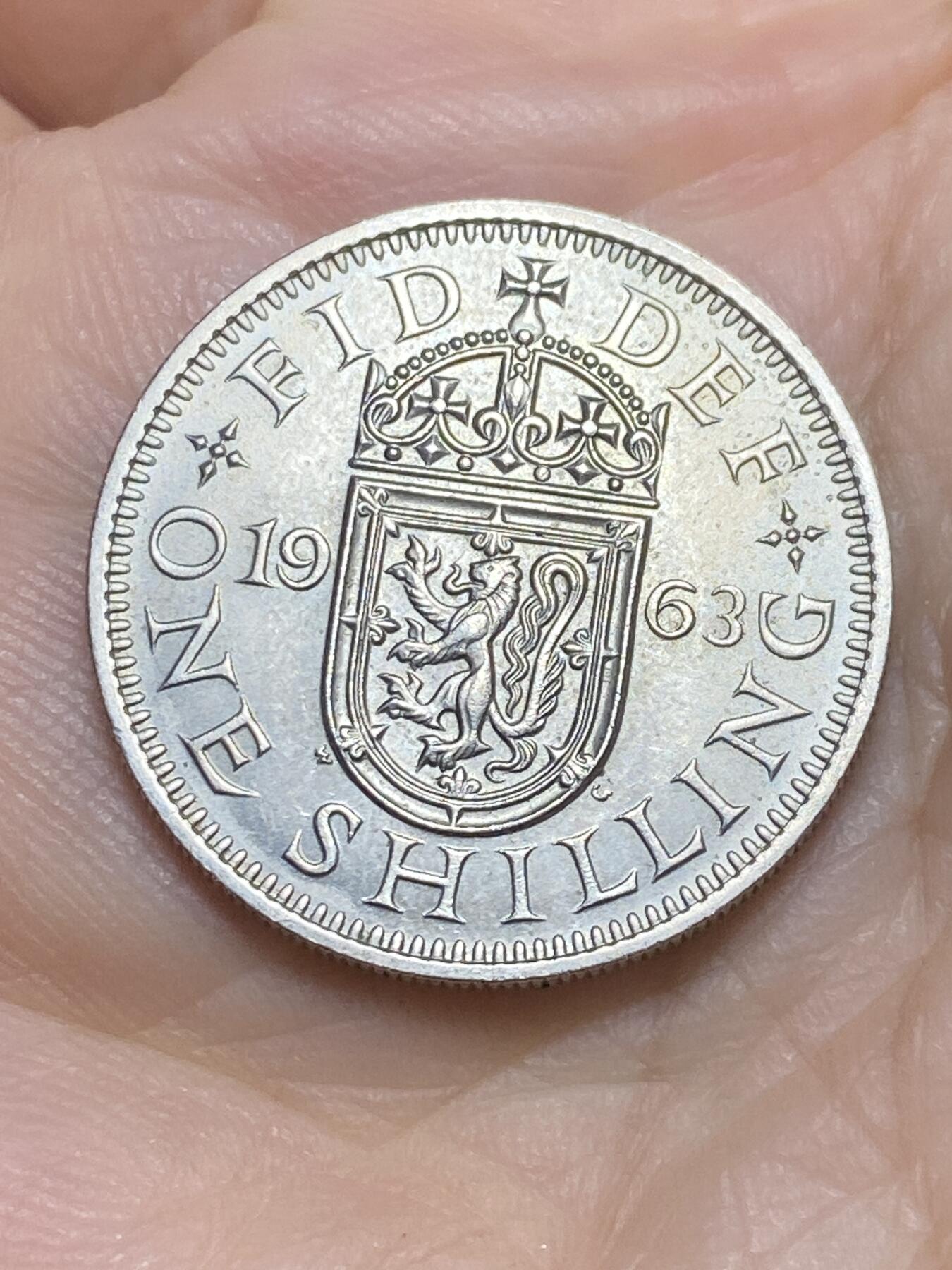 2026年第十七场(总第一百八十六场）外国好品散币场(免佣金) 英国🇬🇧1963年1先令(伊丽莎白二世青年桂冠第二版，苏格兰盾徽版)