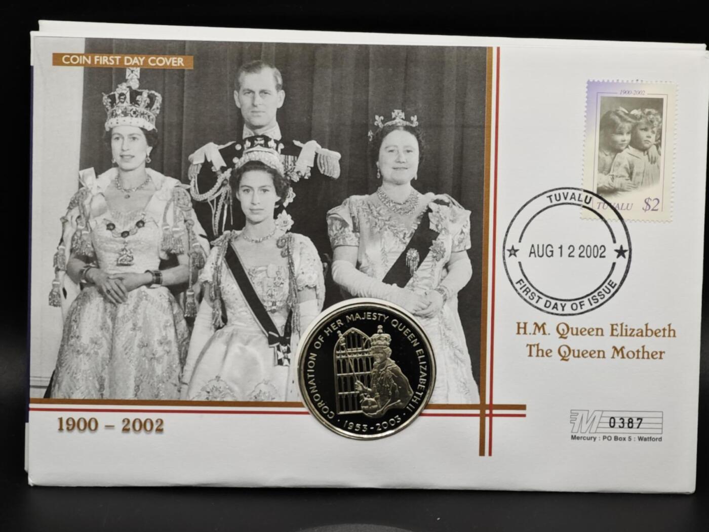 【淘币小摊】限时拍第八百六十二拍  克朗币邮币封场  满百包邮可预留两周  周一统一发货  圣赫勒拿2003年女王加冕金禧50便士纪念币邮币封