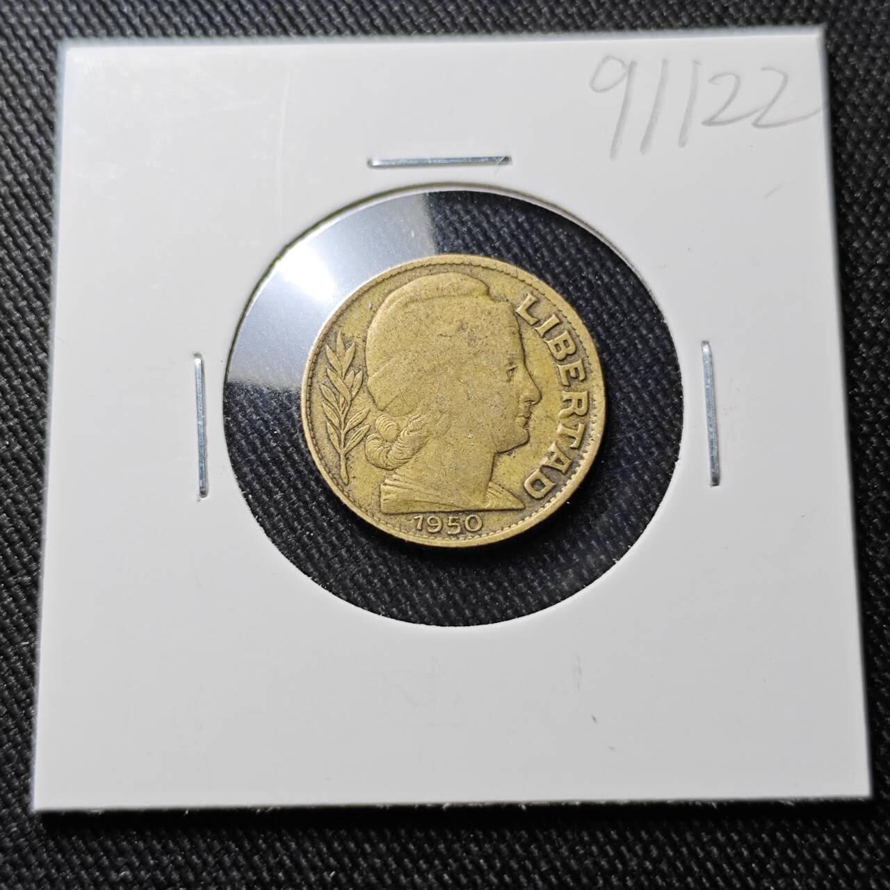 KK钱币收藏小铺  第391期  2月预留时间 周末发货 1950阿根廷10分 