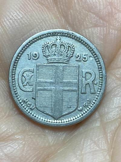 2026年第十七场(总第一百八十六场）外国好品散币场(免佣金) - 少见–丹属冰岛王国1925年25奥拉(克里斯蒂安十世第一版，早期HCN–GJ版)