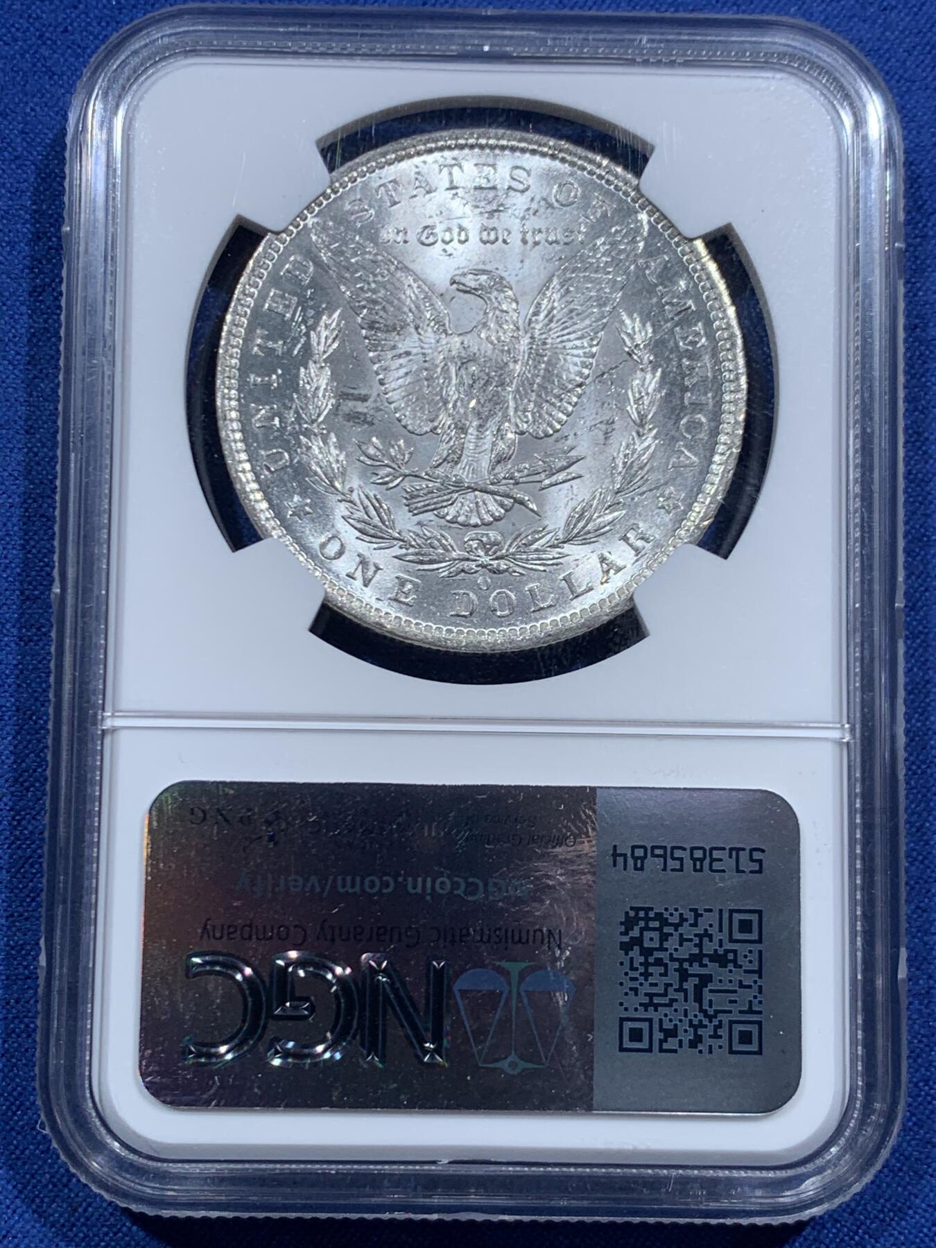 《竞宝斋》第463-465场 周日，周一，周二，3场连拍 （全场包邮）欢迎送拍 NGC UNC 美国1885年O版摩根1美元银币