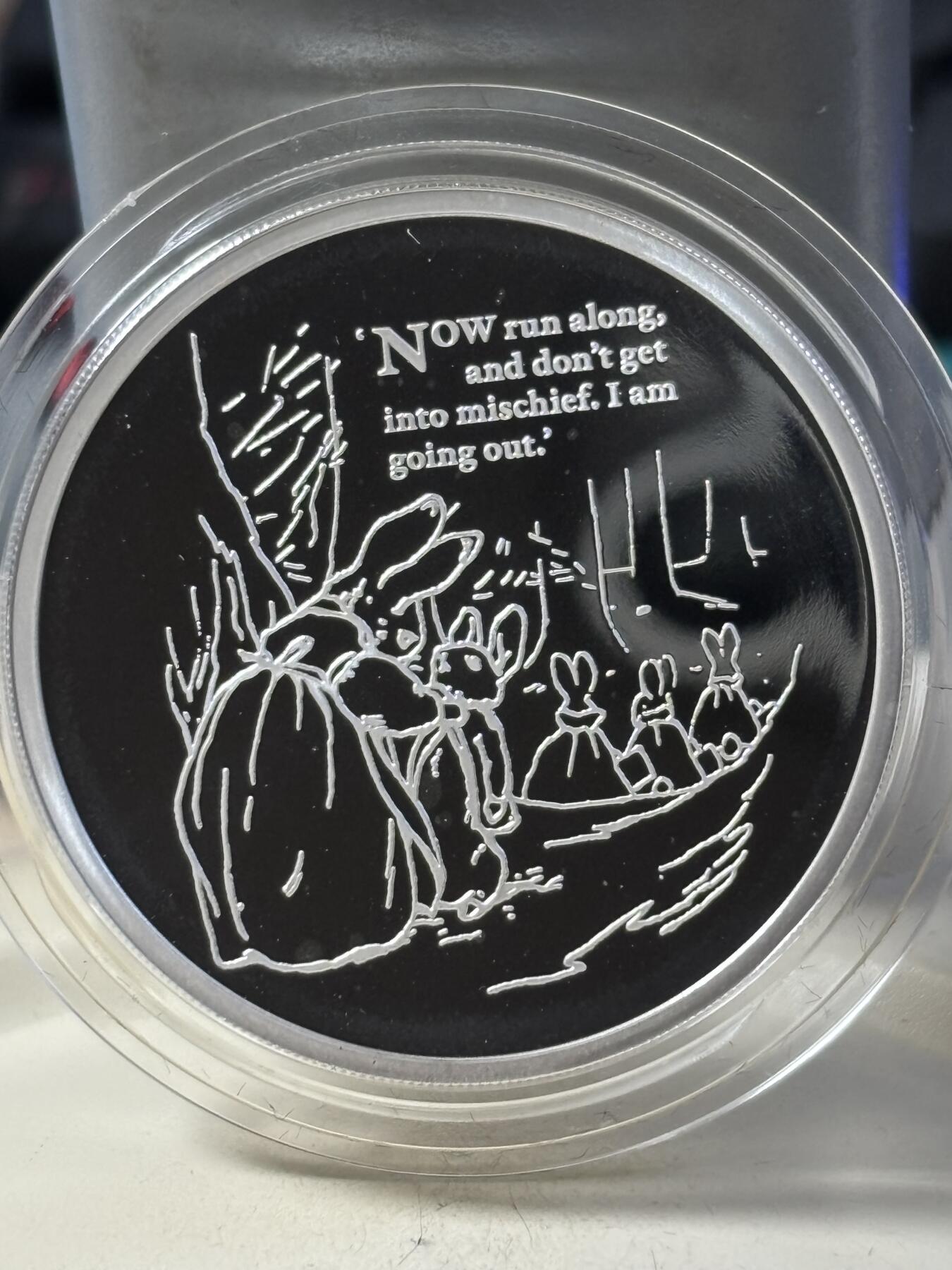 第190期拍卖 英国2021年节日礼物彼得兔1盎司精制纪念银币，1盎司，发行5000枚