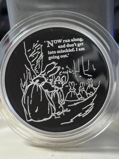 第190期拍卖 - 英国2021年节日礼物彼得兔1盎司精制纪念银币，1盎司，发行5000枚