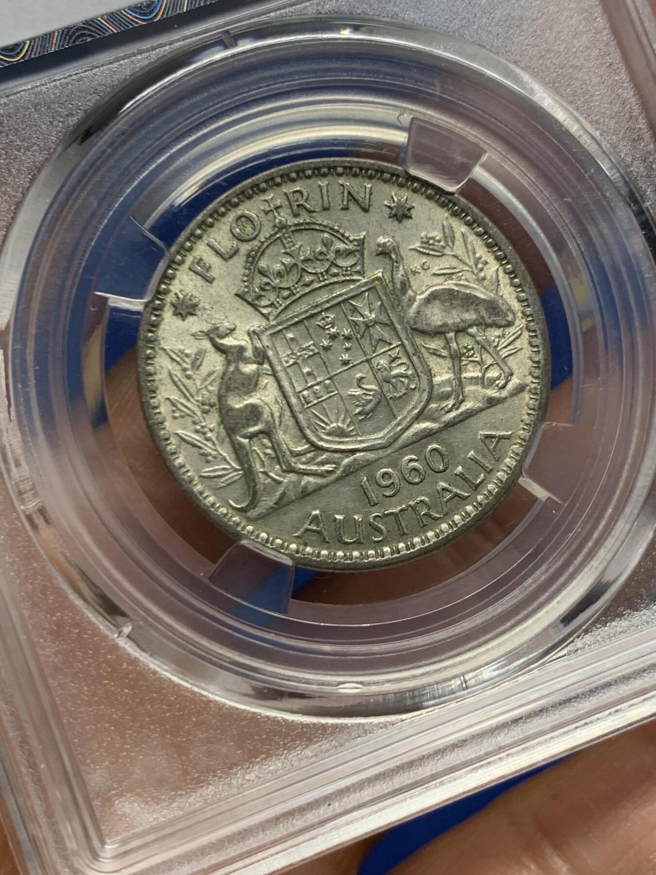 《竞宝斋》第463-465场 周日，周一，周二，3场连拍 （全场包邮）欢迎送拍 澳大利亚1960年维多利亚二世1弗罗林银币