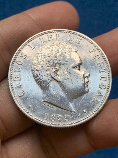 《竞宝斋》第463-465场 周日，周一，周二，3场连拍 （全场包邮）欢迎送拍 - 葡萄牙 1899年 卡洛斯一世1000瑞斯银币 25.02克 9167银