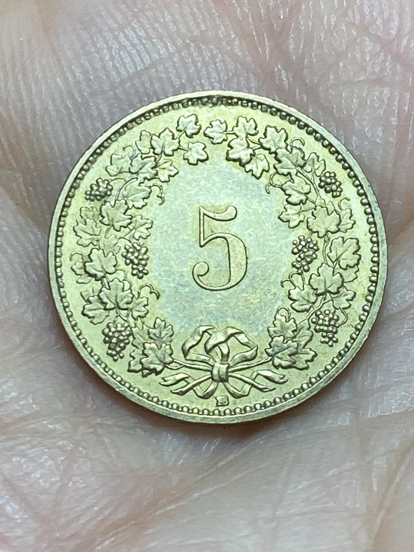 2026年第十七场(总第一百八十六场）外国好品散币场(免佣金) 瑞士🇨🇭1986年5拉彭(第五版，后期B标伯尔尼造)