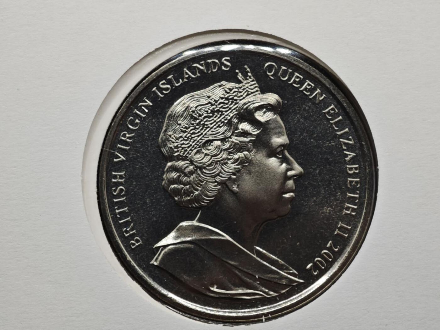 【淘币小摊】限时拍第八百六十二拍  克朗币邮币封场  满百包邮可预留两周  周一统一发货  英属维尔京2002年女王登基金禧1元纪念币邮币封