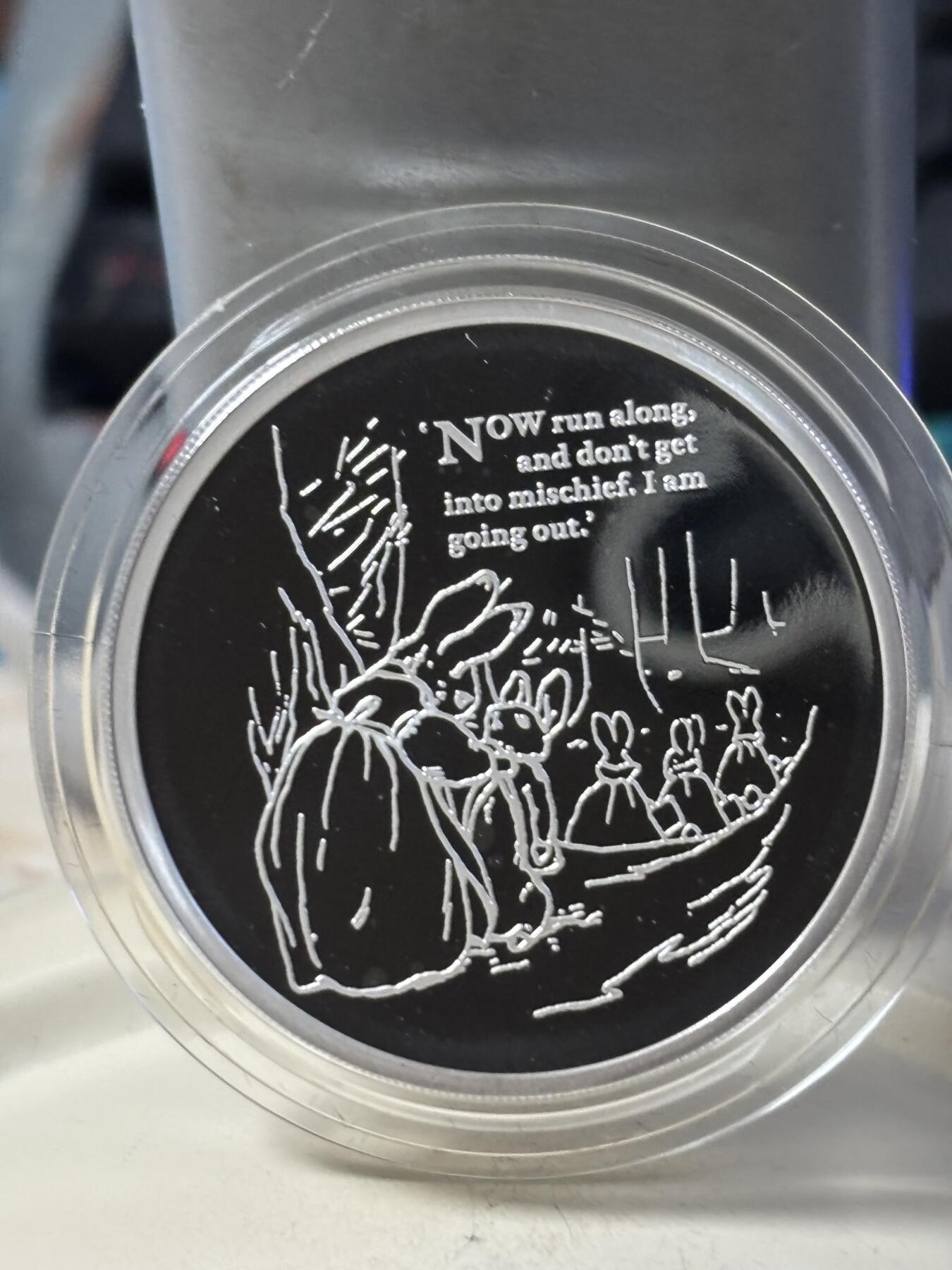 第190期拍卖 英国2021年节日礼物彼得兔1盎司精制纪念银币，1盎司，发行5000枚