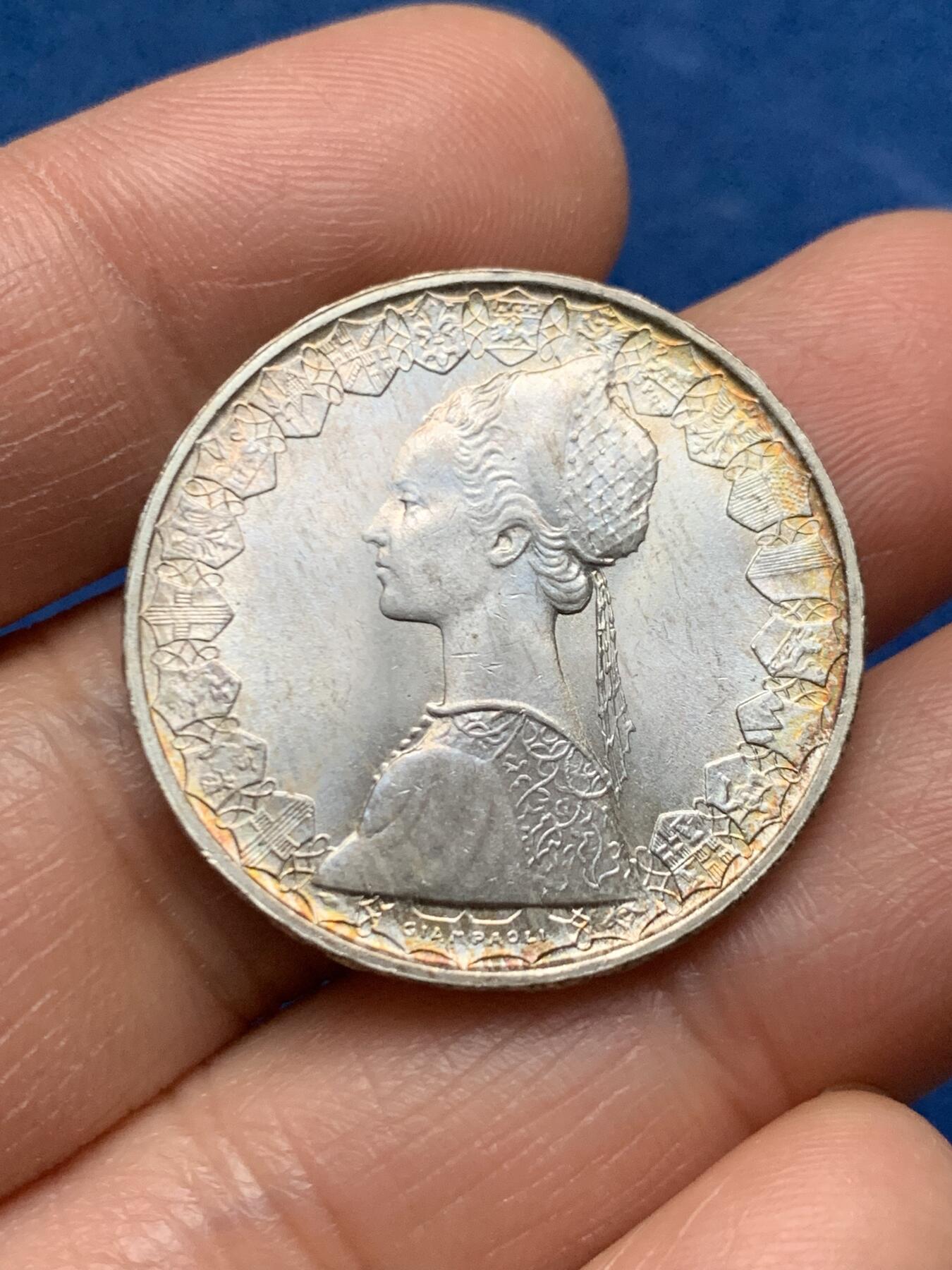 《竞宝斋》第463-465场 周日，周一，周二，3场连拍 （全场包邮）欢迎送拍 两枚一组 意大利500里拉银币 极美包浆