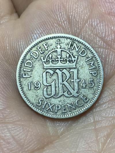 2026年第十七场(总第一百八十六场）外国好品散币场(免佣金) - 英国🇬🇧1945年6便士银币(乔治六世第一版，500银)