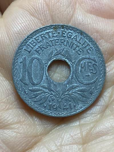 2026年第十七场(总第一百八十六场）外国好品散币场(免佣金) - 法兰西第三共和国1941单年份10生丁锌币(年份年边带点版)