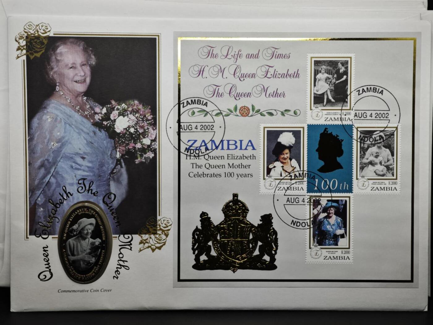 【淘币小摊】限时拍第八百六十二拍  克朗币邮币封场  满百包邮可预留两周  周一统一发货  赞比亚2000年女王母亲1000克瓦查纪念币邮币封