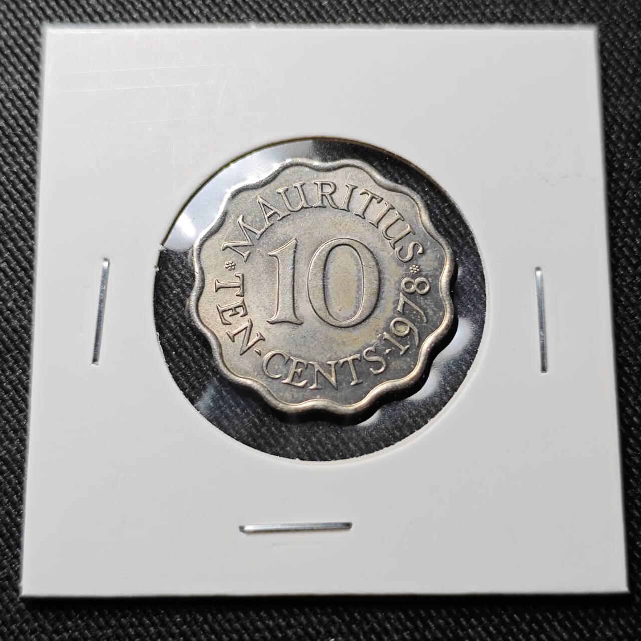 KK钱币收藏小铺  第391期  2月预留时间 周末发货 1978英属毛里求斯10分 