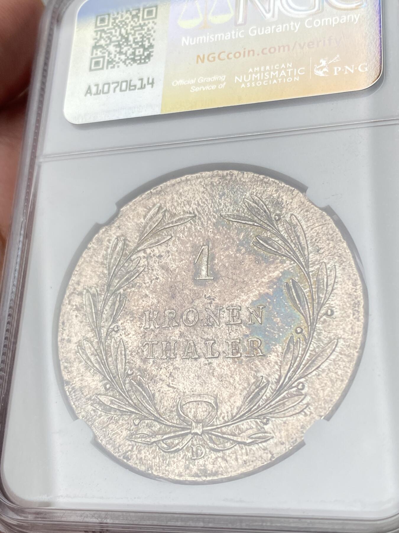 万国钱币拍卖第060期（万国六十期纪念大拍） NGC MS63 1817年德国巴登-杜拉赫大公国卡尔·路德维希·弗里德里希皇冠大泰勒 NGC唯一冠军分 第二名55分 断崖式领先型神品 原味德国倒影老包浆 顶级收藏品质