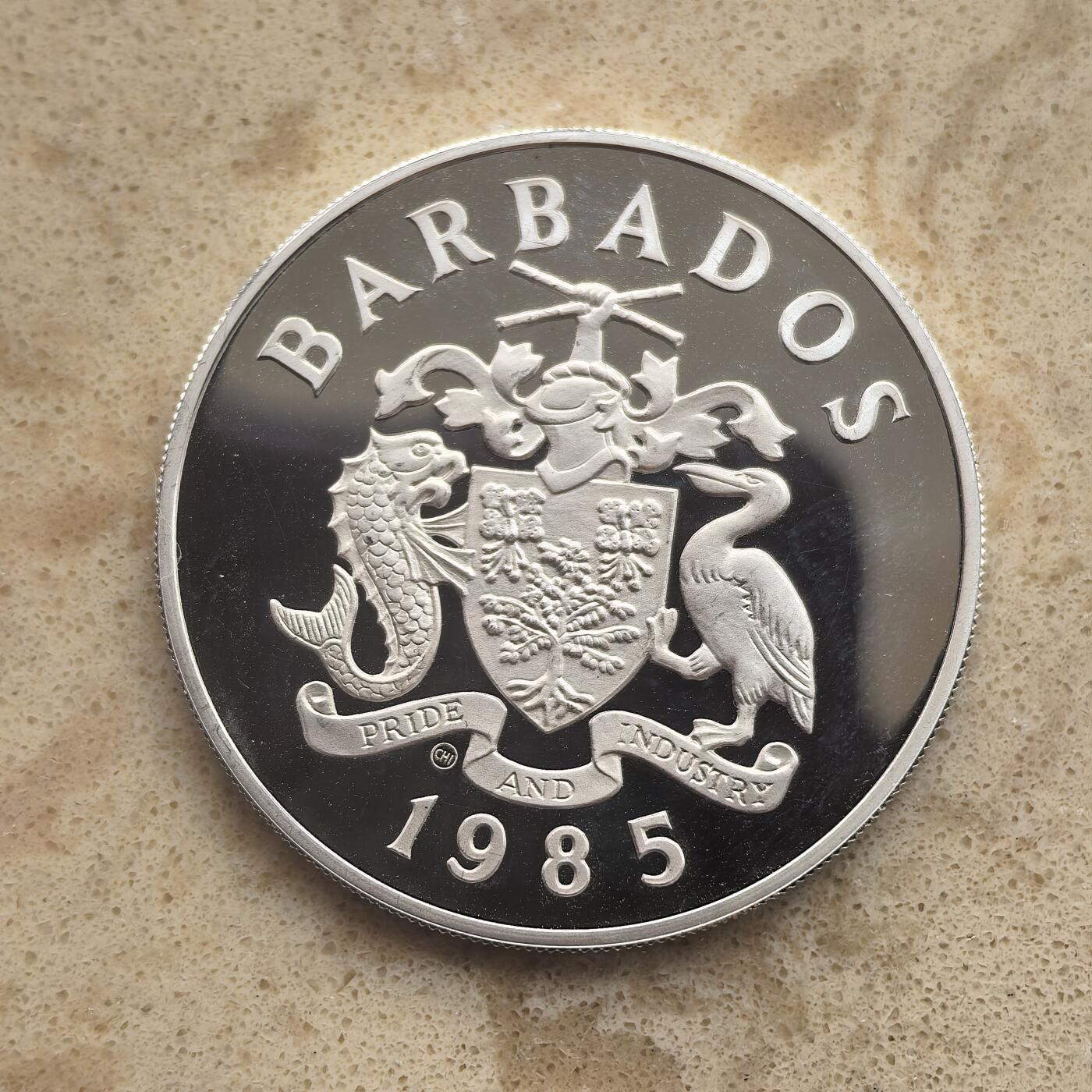道一币馆币章第一百六十五场 巴巴多斯1985年保障妇女权益20元精制银币 23.33g 925s 1633