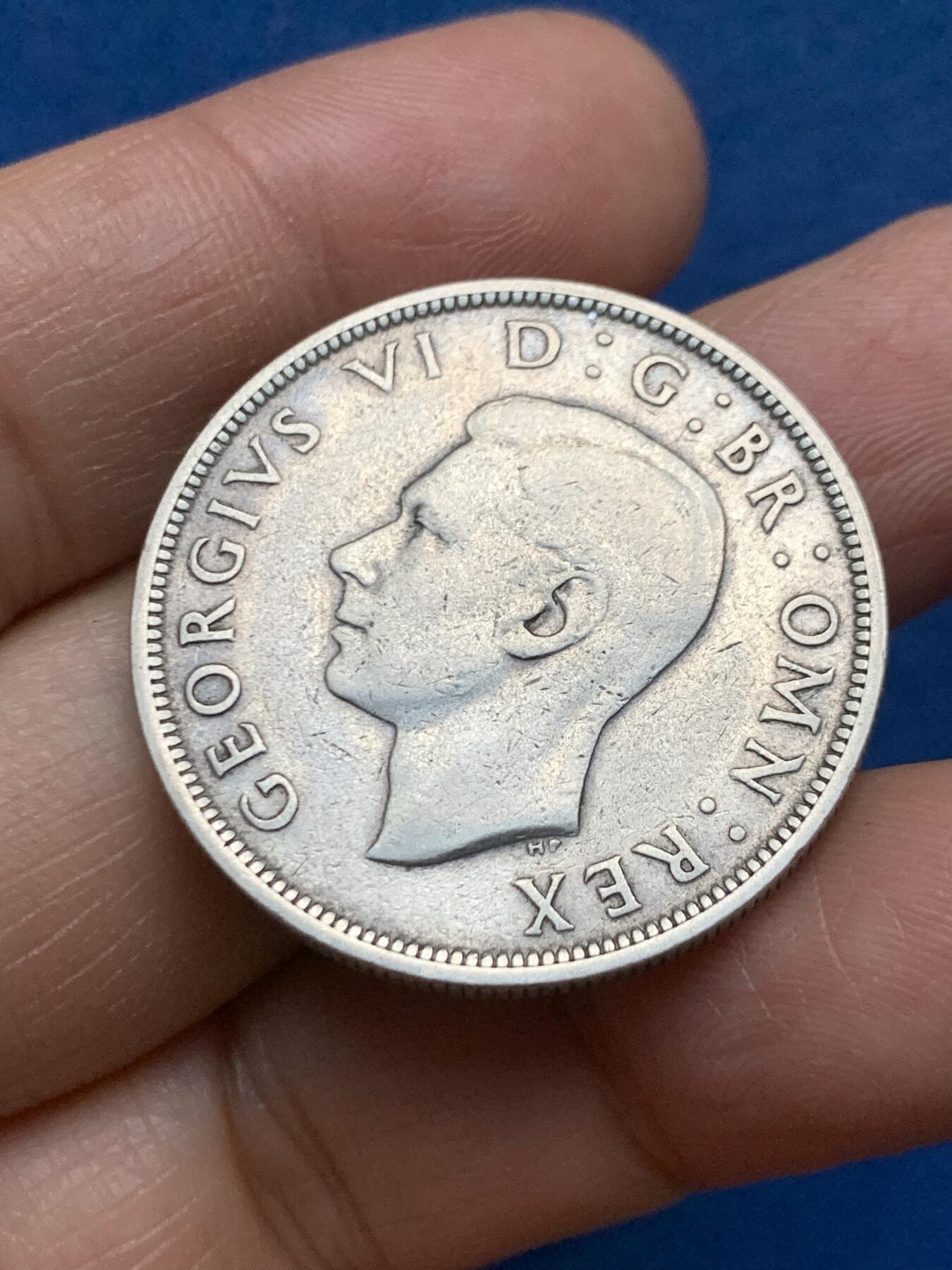 《竞宝斋》第463-465场 周日，周一，周二，3场连拍 （全场包邮）欢迎送拍 英国 1937年 乔治六世 半克朗银币 重13.92g