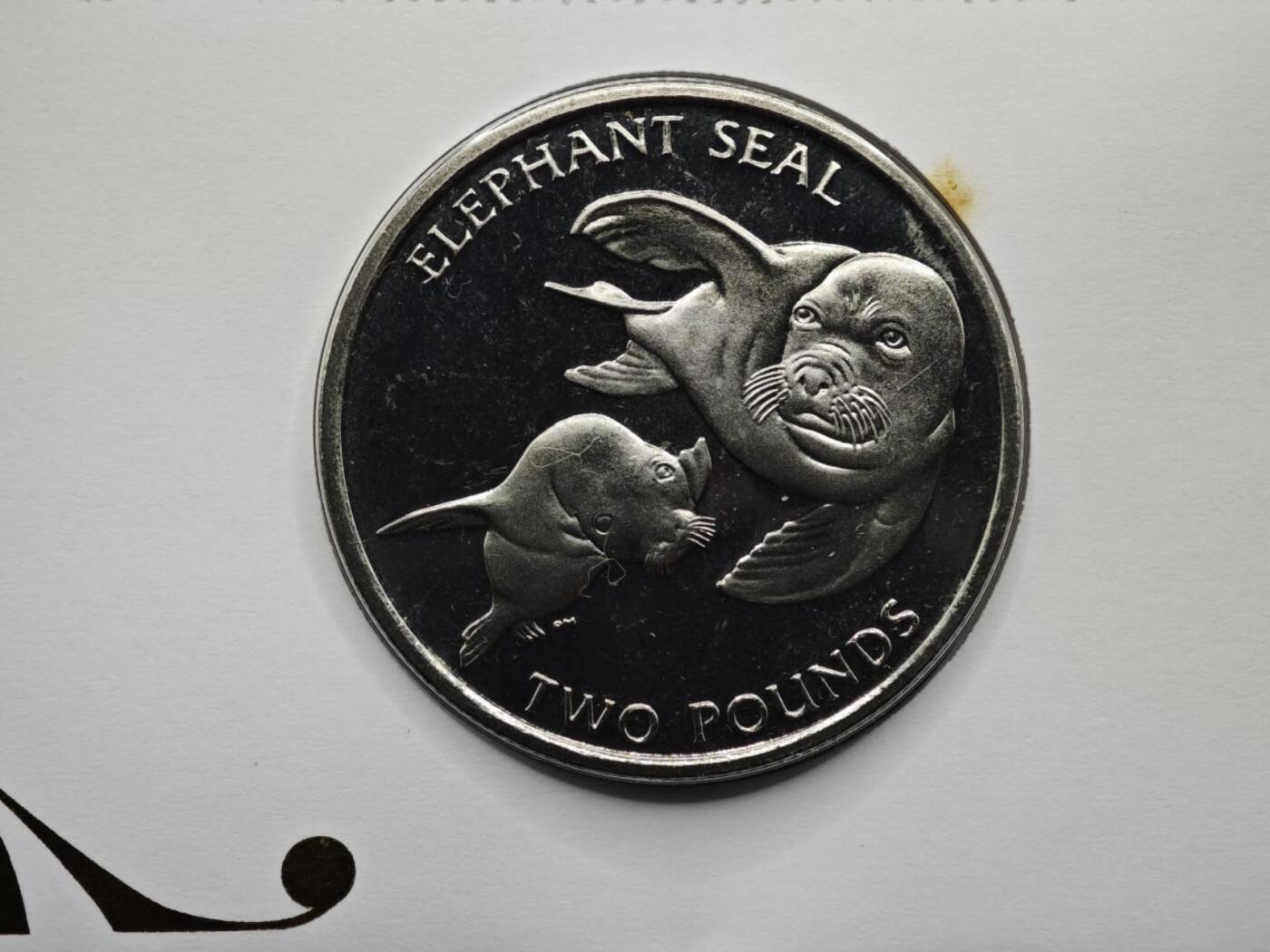 【淘币小摊】限时拍第八百六十二拍  克朗币邮币封场  满百包邮可预留两周  周一统一发货  南乔治亚和南桑德威奇2006年2镑海豹纪念币邮币封