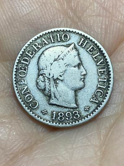 2026年第十七场(总第一百八十六场）外国好品散币场(免佣金) - 稀少早期年份–瑞士🇨🇭1893年5拉彭(第二版，B标伯尔尼造)