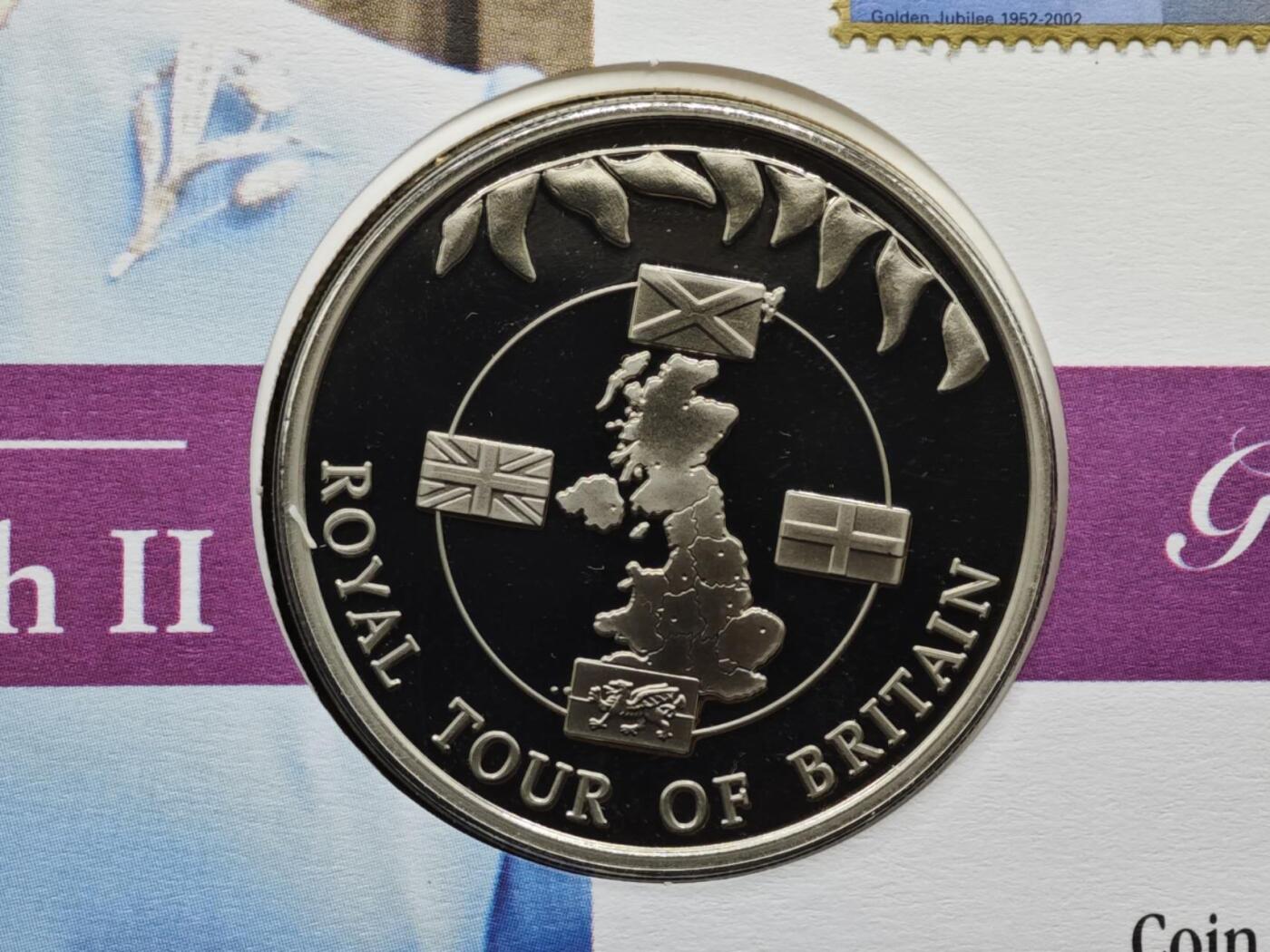 【淘币小摊】限时拍第八百六十二拍  克朗币邮币封场  满百包邮可预留两周  周一统一发货  福克兰群岛2002年女王登基金禧50便士纪念币邮币封