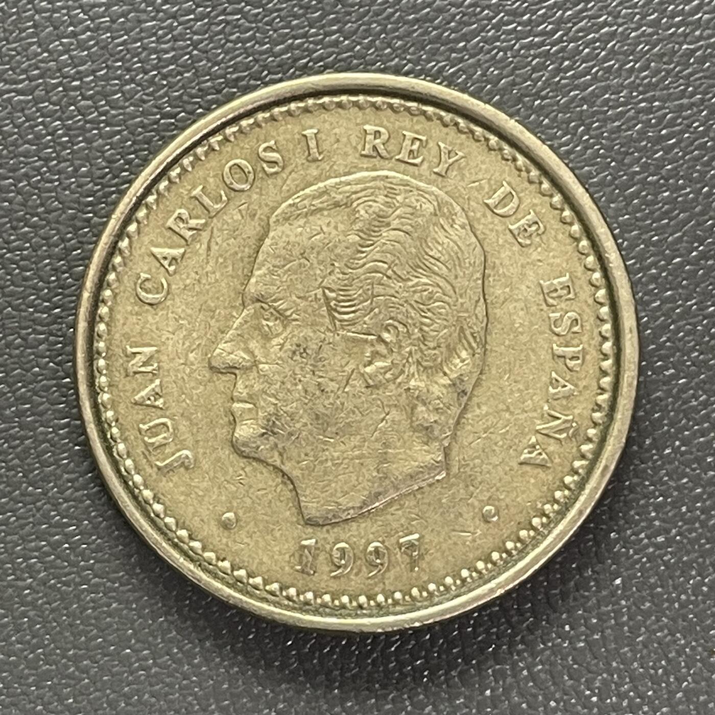 回流0207 西班牙1997年100比塞塔纪念币 马德里皇家歌剧院