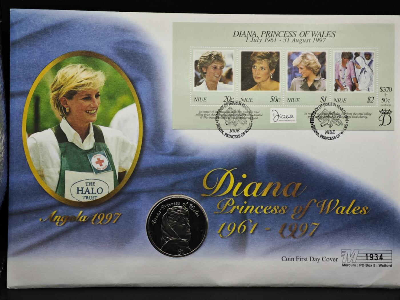 【淘币小摊】限时拍第八百六十二拍  克朗币邮币封场  满百包邮可预留两周  周一统一发货  纽埃1998年戴安娜王妃1元纪念币邮币封