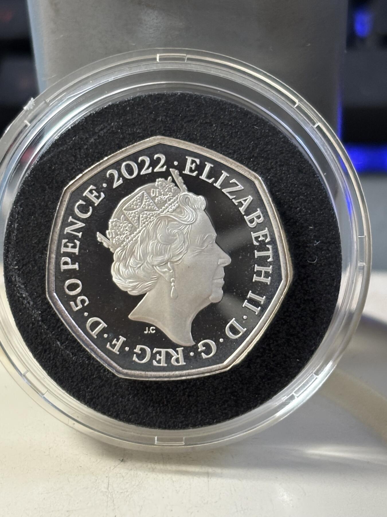 第190期拍卖 英国2022年科学创新系列图灵50便士精制加厚版银币,925银，16克，发行1500枚