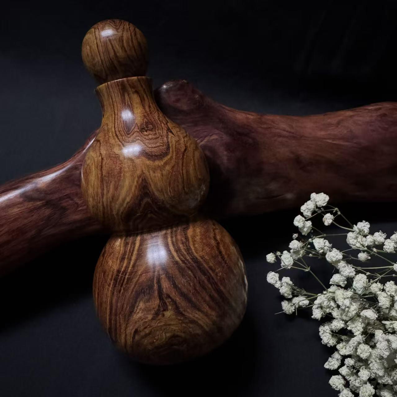 零元拍：海南黄花梨  宝瓶 手把件 福禄（葫芦）高：165/大肚78/小肚64MM