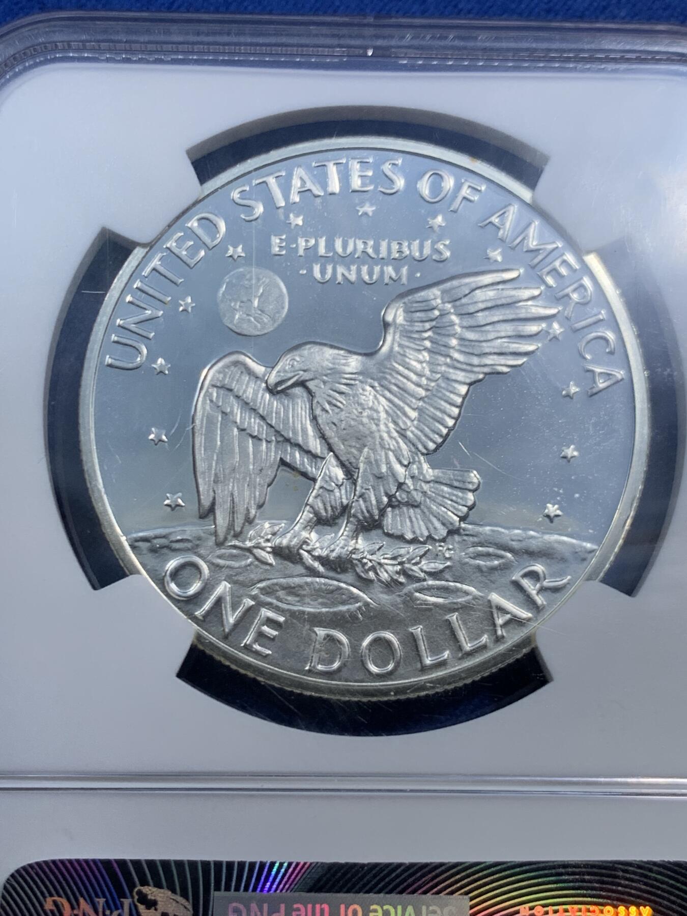 《竞宝斋》第463-465场 周日，周一，周二，3场连拍 （全场包邮）欢迎送拍 NGC GEM PROOF 美国 1972年 艾森豪威尔银币 精制镜面与霜面对比极佳