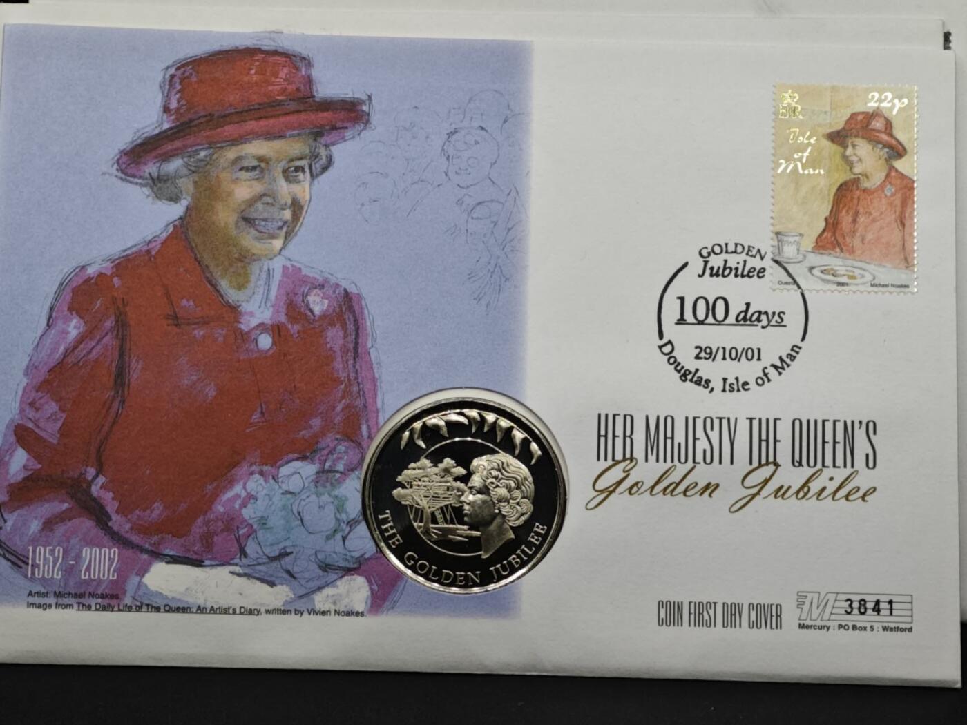 【淘币小摊】限时拍第八百六十二拍  克朗币邮币封场  满百包邮可预留两周  周一统一发货  福克兰群岛2002年女王登基金禧50便士纪念币邮币封