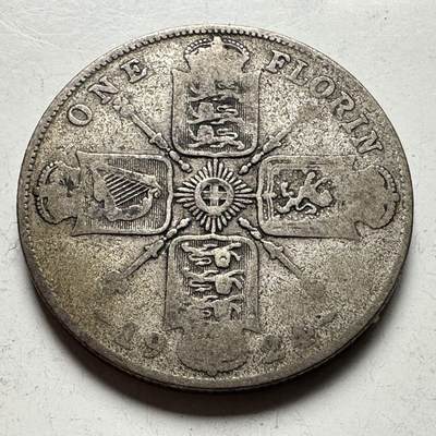 🌹外币初藏🌹🐯2026年第15场  每周二四六晚8️⃣点 接代拍 - 英国1924年1弗洛林银币 11.3克50%银