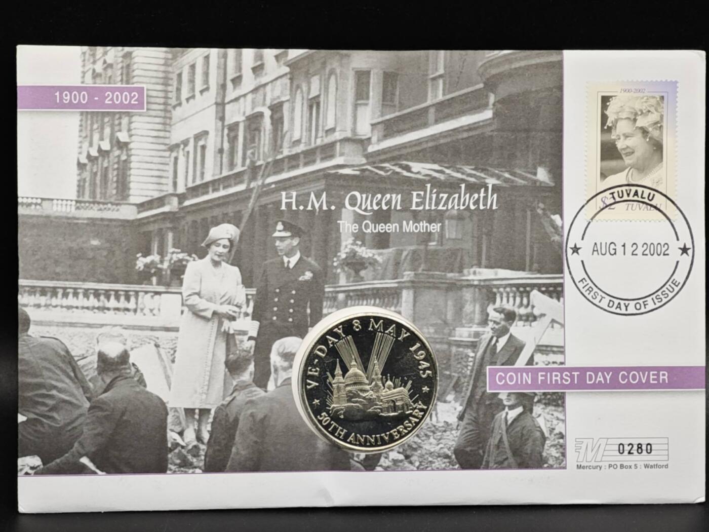 【淘币小摊】限时拍第八百六十二拍  克朗币邮币封场  满百包邮可预留两周  周一统一发货  特克斯凯科斯1995年二战胜利50周年5克朗纪念币邮币封