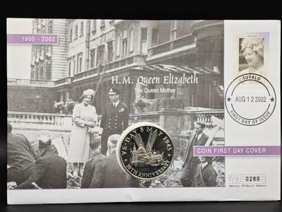 【淘币小摊】限时拍第八百六十二拍  克朗币邮币封场  满百包邮可预留两周  周一统一发货  - 特克斯凯科斯1995年二战胜利50周年5克朗纪念币邮币封