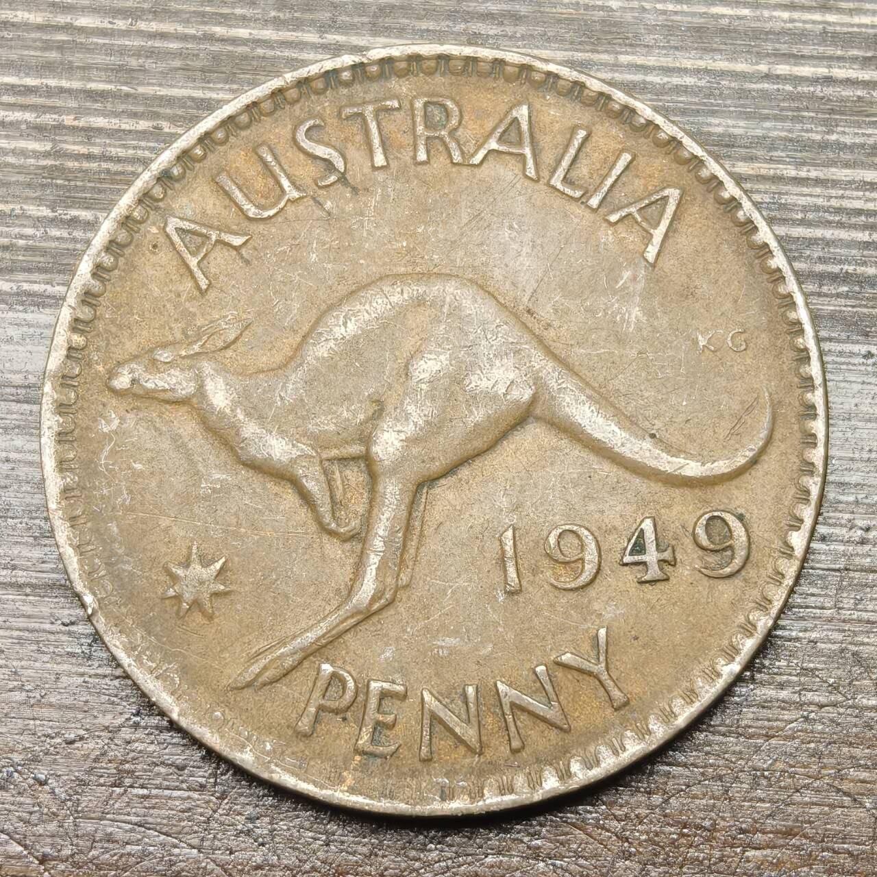 【铜匠收藏】★第143★散币专场 不寄存，30包邮。不满30元，支付5元运费。《接受代拍 代送NGC评级》 87【无寄存】英属澳大利亚 1949年 1便士 大铜币