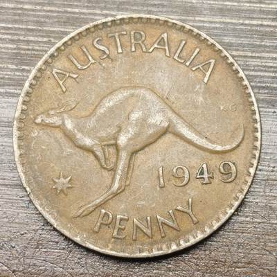 【铜匠收藏】★第143★散币专场 不寄存，30包邮。不满30元，支付5元运费。《接受代拍 代送NGC评级》 - 87【无寄存】英属澳大利亚 1949年 1便士 大铜币